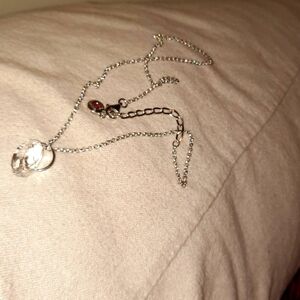 NWOT "ELLE" GENUINE CRYSTAL AUTHENTIC 💖 SOLID STERLING SILVER NECKLACE RUBY